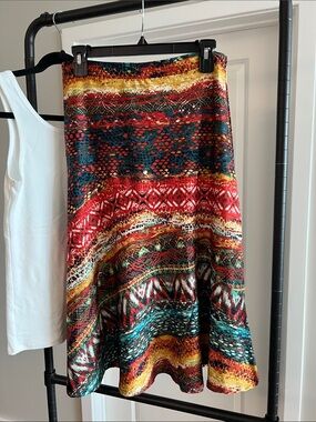 90s CHOICES Low Rise Pull On mid flare Skirt size Small